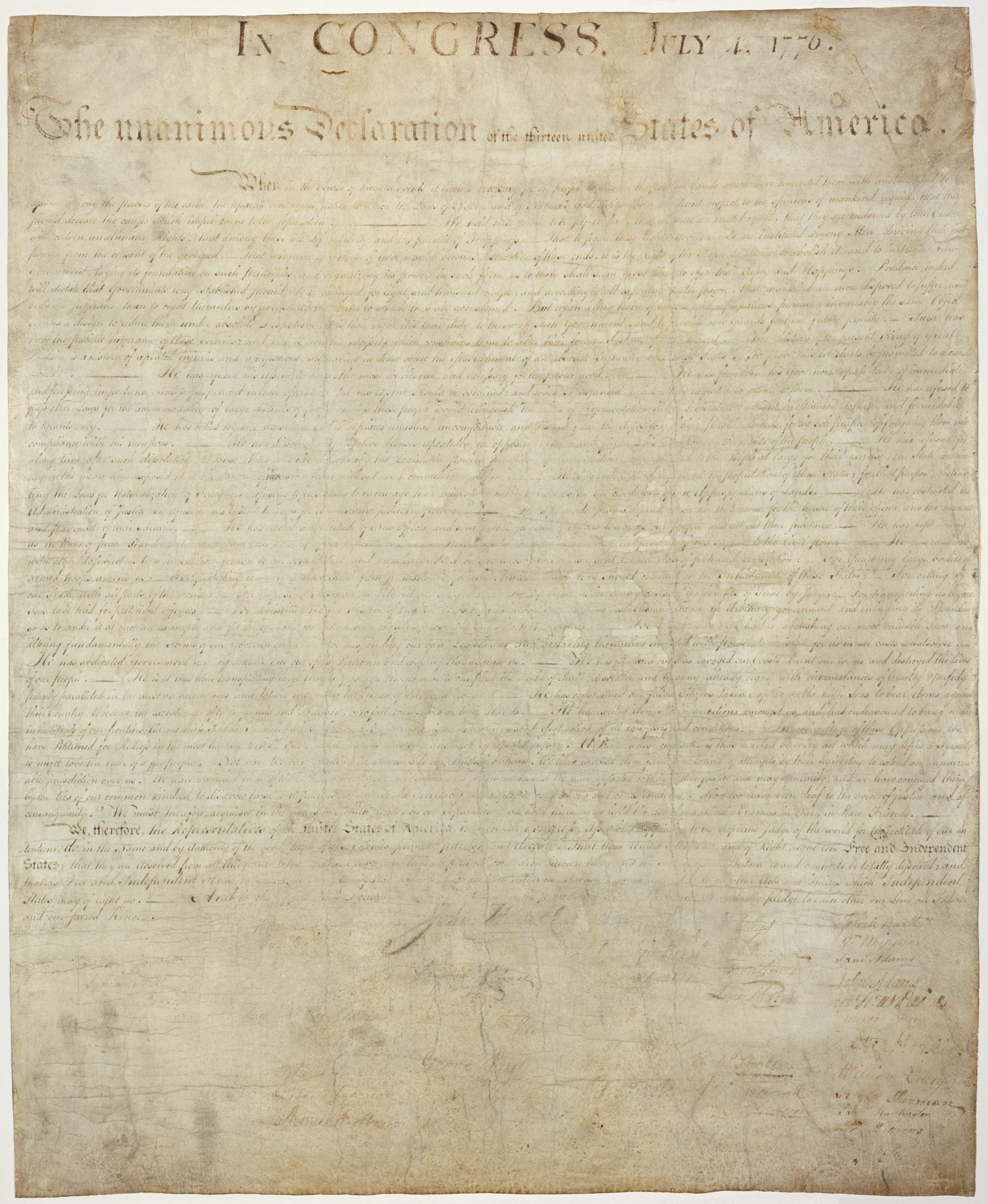 Engrossed Declaration of Independence; National Archives.