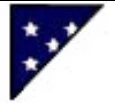 Completed triangular flag fold showing only the blue field